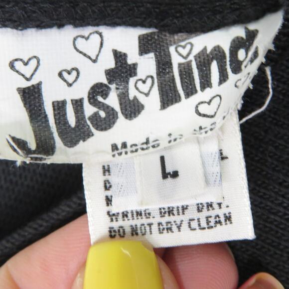 Just Tina 80s Vintage Sweater Black Ribbon Rose Rhinestone Funky Retro Large - Picture 5 of 5